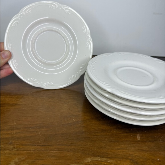 Pfaltzgraff Filigree White saucers set of 6 - Picture 1 of 5